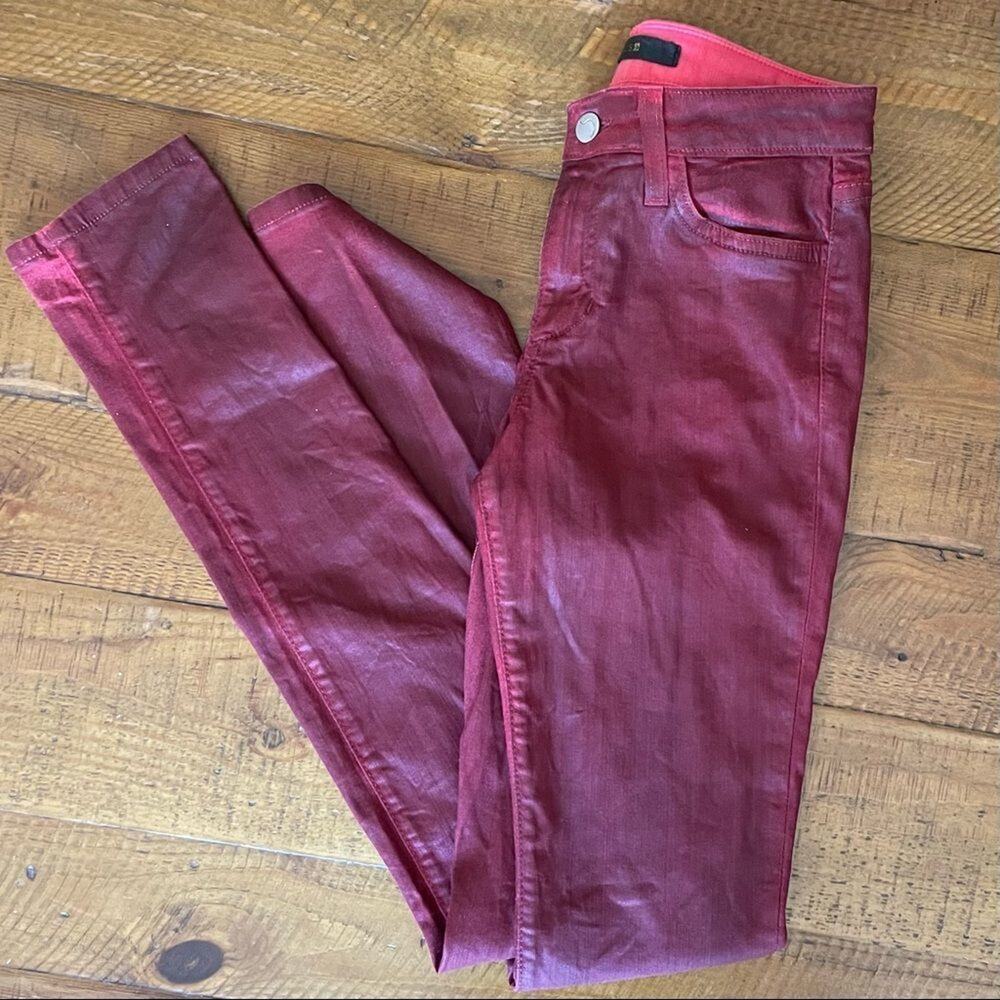 Joe’s Jeans Women’s Oxblood Red Coated Skinny Jeans Size 25